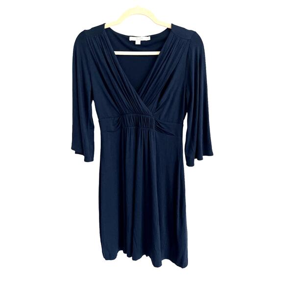 Boden Dresses & Skirts - Boden Women’s Navy V-Neck Jersey Dress Flare Sleeve 3/4-Length US 4R/UK 8R
